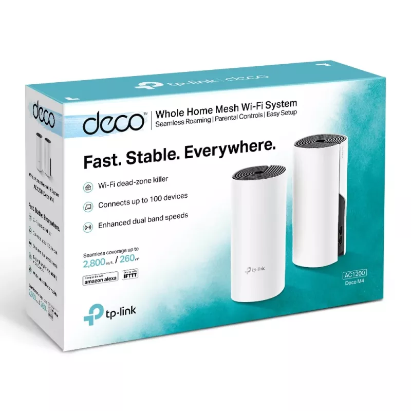Sistema Wi-Fi Mesh TP-Link AC1200 para toda a casa, pack de 2, branco, interno, sistema Mesh, alimentação, estado, banda dupla (2,4 GHz / 5 GHz), Wi-Fi 5 (802.11ac)