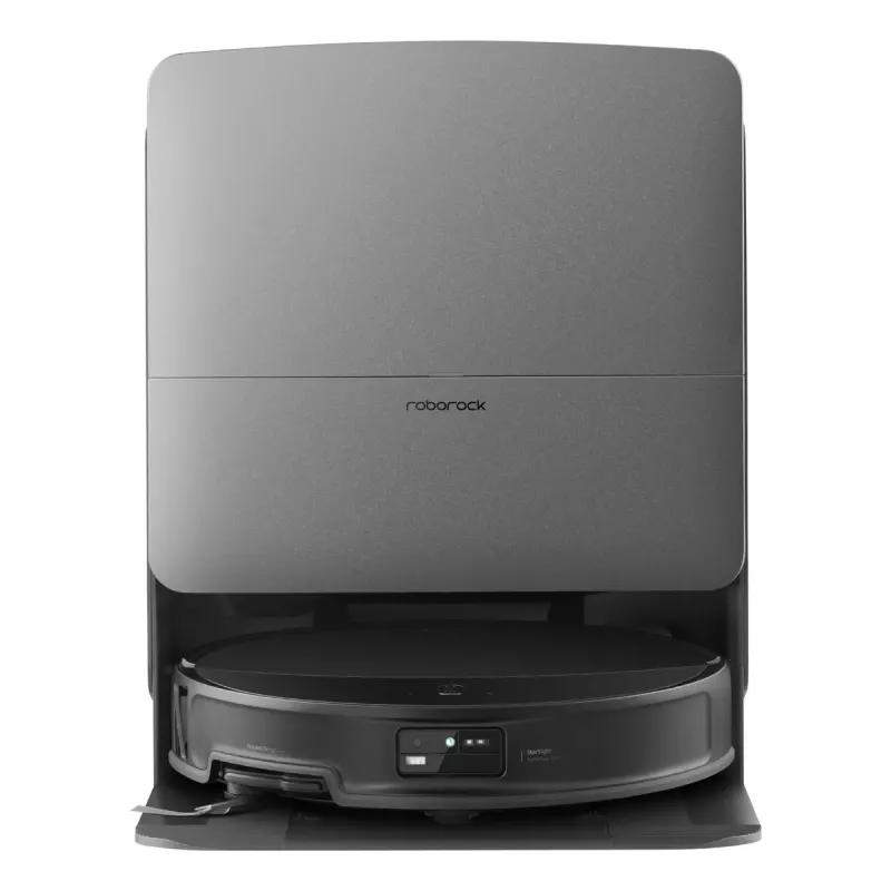 Robô aspirador Roborock SAROS 20X — redondo, depósito de pó 0,259 L, 6400 mAh, 200 min de autonomia, base com 2,5 L de pó, limpeza com esfregona, preto