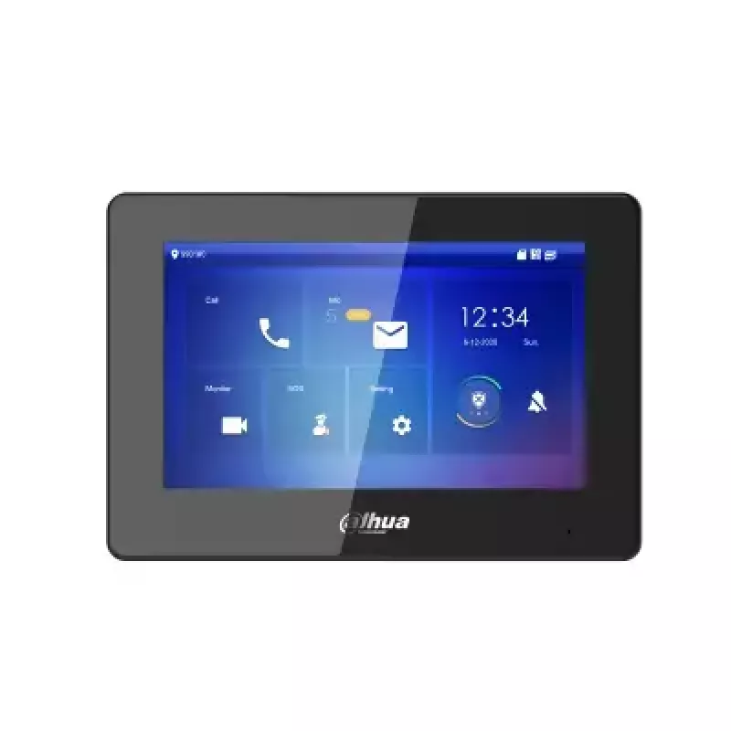 Ecrã Dahua VTH5422HB — ecrã monitor interior, 12V DC, 6 W típico, Ethernet 10/100 Mbit/s, preto