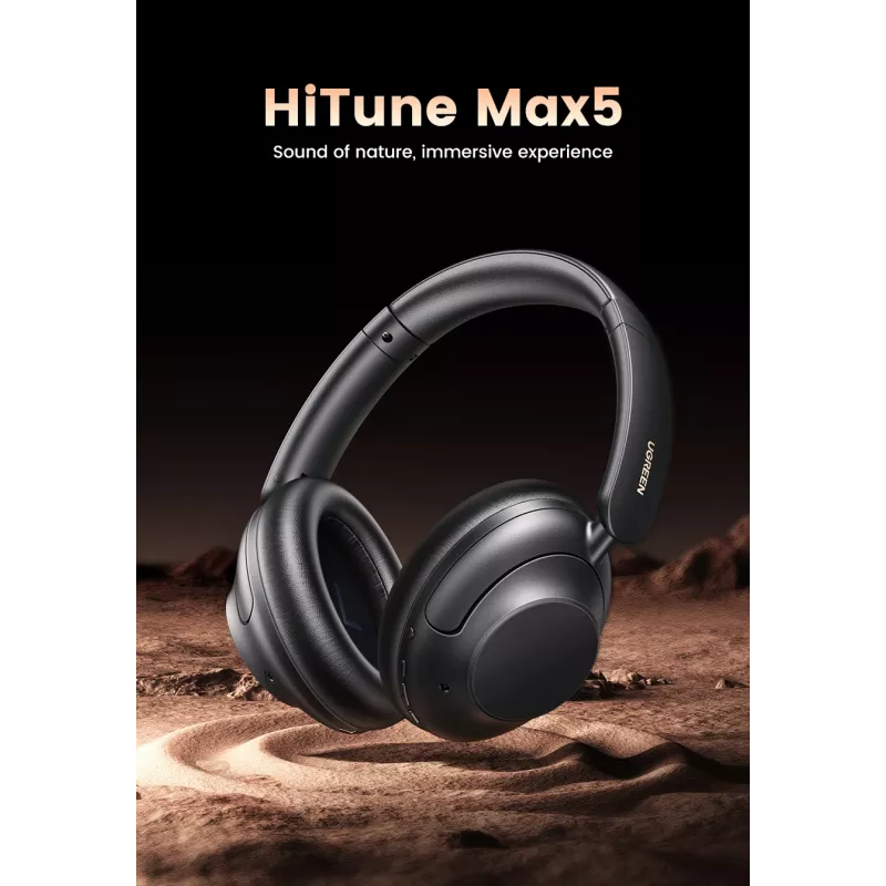 Ugreen HiTune Max5 Headset Com fios e sem fios Arco de cabeça Chamadas/Música Bluetooth Preto
