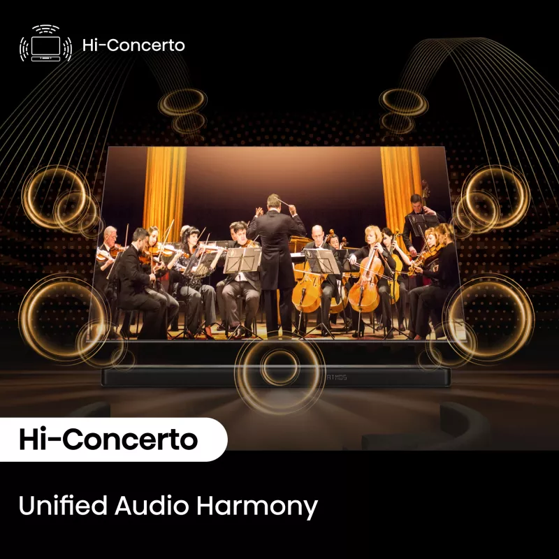 Barra de som Hisense AX5140Q 5.1.4 Dolby Atmos, 600 W RMS, subwoofer sem fios 280 W, preto
