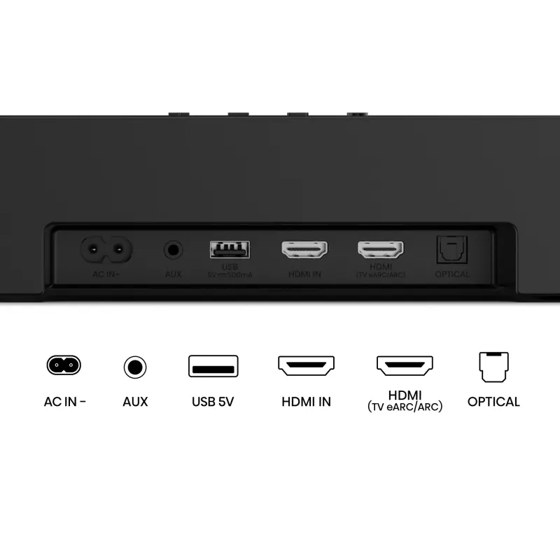 Barra de som Hisense AX5140Q 5.1.4 Dolby Atmos, 600 W RMS, subwoofer sem fios 280 W, preto