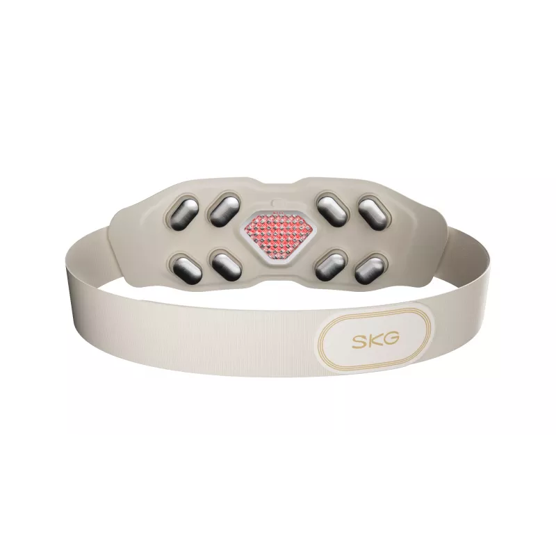 Massajador de cintura SKG W9-Pro — alimentado por bateria 10 W, massagem por vibração e combinada, bateria integrada, branco