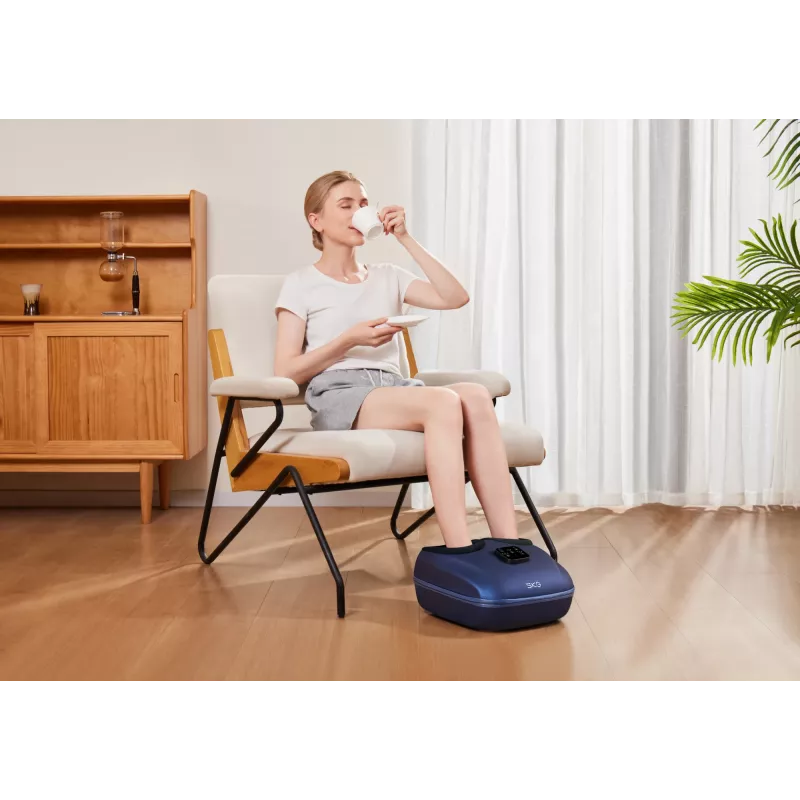 SKG YS100 – Cinzento, massagem por amassamento, pé, Cinzento, Plástico, Botões, 12 cabeças