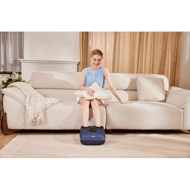 SKG YS100 – Cinzento, massagem por amassamento, pé, Cinzento, Plástico, Botões, 12 cabeças