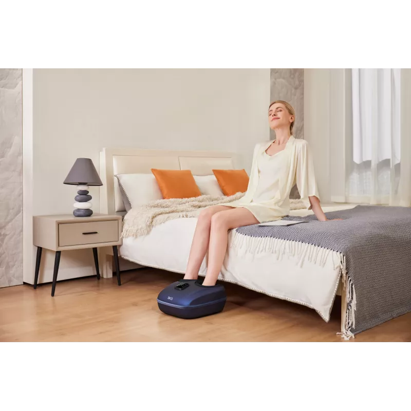 SKG YS100 – Cinzento, massagem por amassamento, pé, Cinzento, Plástico, Botões, 12 cabeças