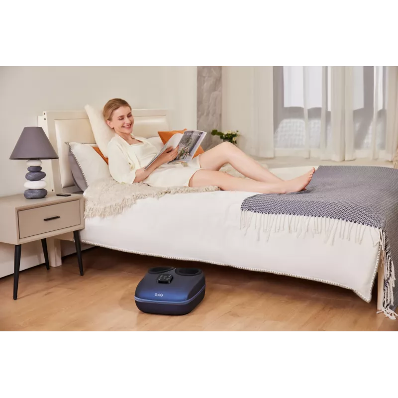 SKG YS100 – Cinzento, massagem por amassamento, pé, Cinzento, Plástico, Botões, 12 cabeças