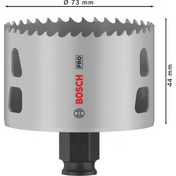 Bosch PRO Multi Material PC Plus, 44/73 mm, Individual, Broca, Pladur, Metal, Metais não ferrosos, Plástico, Madeira macia, Preto, Cinzento, Aço cobalto, Aço rápido liga de cobalto (HSS-Co)