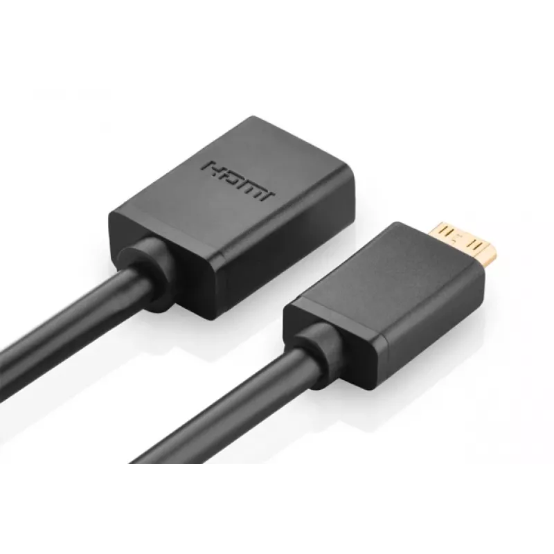 Cabo HDMI Ugreen 20137 Mini-HDMI Ficha para HDMI Conector fêmea Preto Dourado