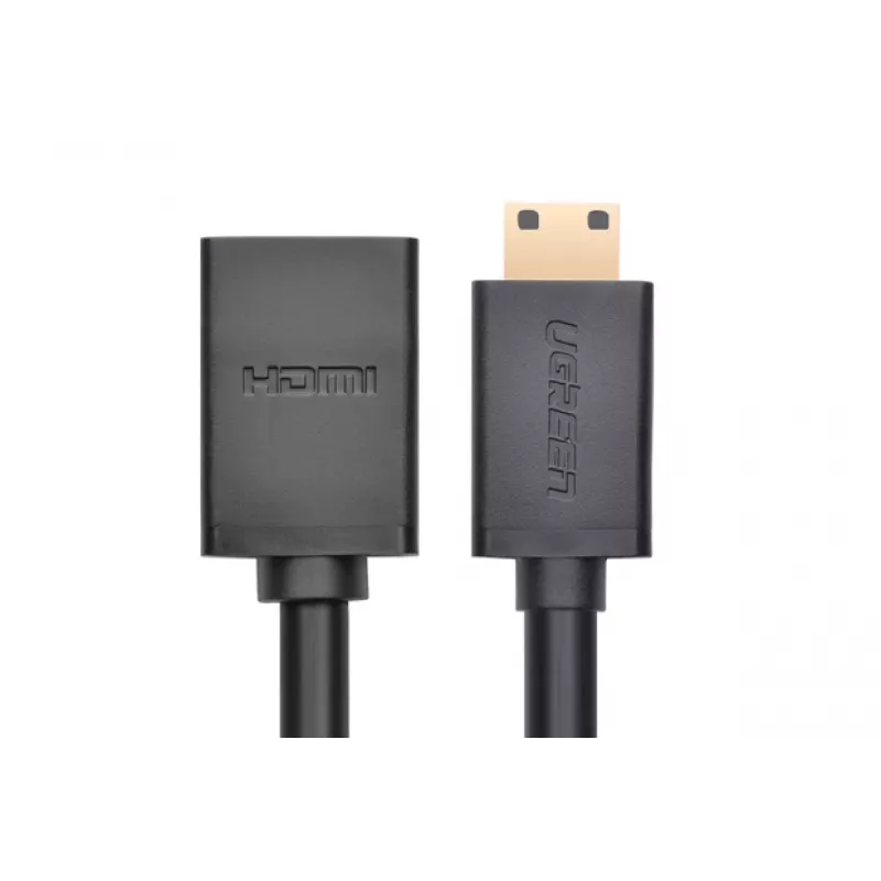 Cabo HDMI Ugreen 20137 Mini-HDMI Ficha para HDMI Conector fêmea Preto Dourado