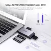Leitor de cartões UGREEN 50541 USB 3.2 Gen 1 (3.1 Gen 1) — CF, SD, MicroSD, Memory Stick, Aço, 5000 Mbit/s