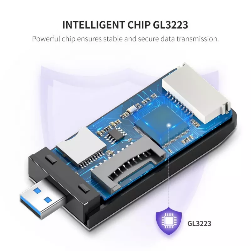Leitor de cartões UGREEN 50541 USB 3.2 Gen 1 (3.1 Gen 1) — CF, SD, MicroSD, Memory Stick, Aço, 5000 Mbit/s