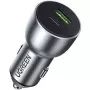 Carregador Ugreen 60980 para dispositivos móveis universal prateado isqueiro carregamento rápido automóvel