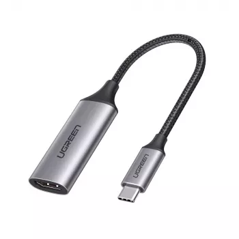 Adaptador de cabo de vídeo Ugreen 70444 HDMI Type-A (standard) USB Type-C alumínio, preto