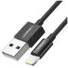 Cabo para telemóvel Ugreen 80823 US155 preto 2 m USB A Lightning