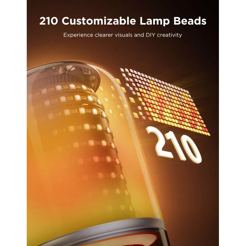 Candeeiro de mesa Govee H6020 Table Lamp 2 Pro Sound by JBL — RGBIC + branco quente, 600 lm, Wi-Fi e Bluetooth, 5200 mAh