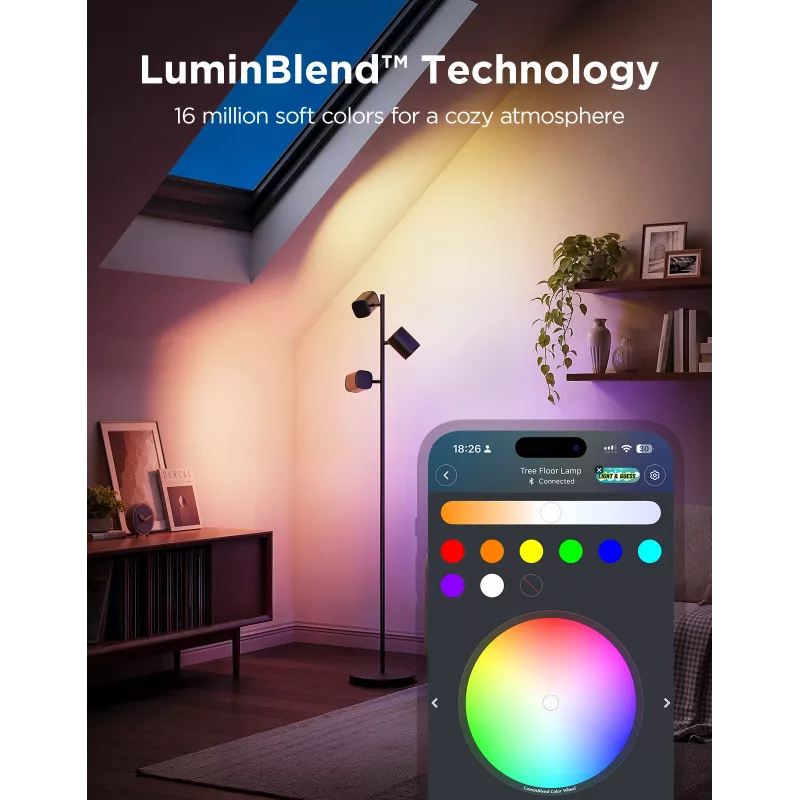 Candeeiro de pé Govee Tree Floor Lamp inteligente Wi-Fi/Bluetooth 72 W