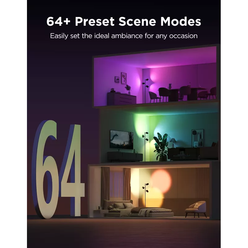 Candeeiro de pé Govee Tree Floor Lamp inteligente Wi-Fi/Bluetooth 72 W