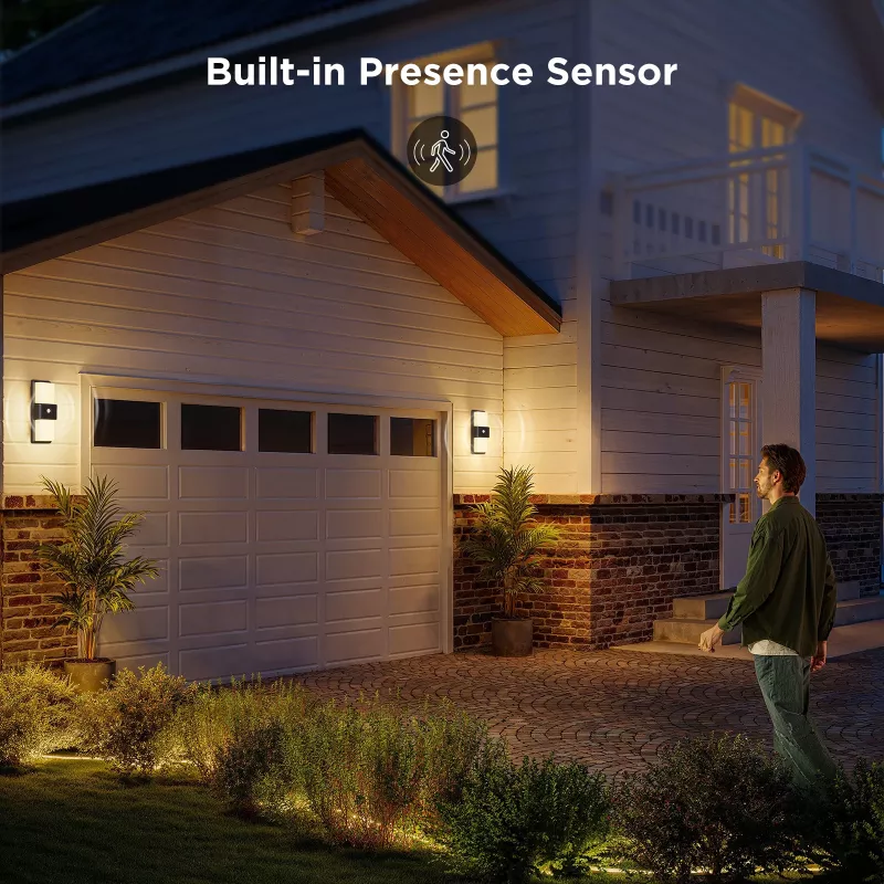 Aplique de parede exterior Govee H7078CD1 inteligente com mudança de cor RGB, controlo Wi-Fi/app
