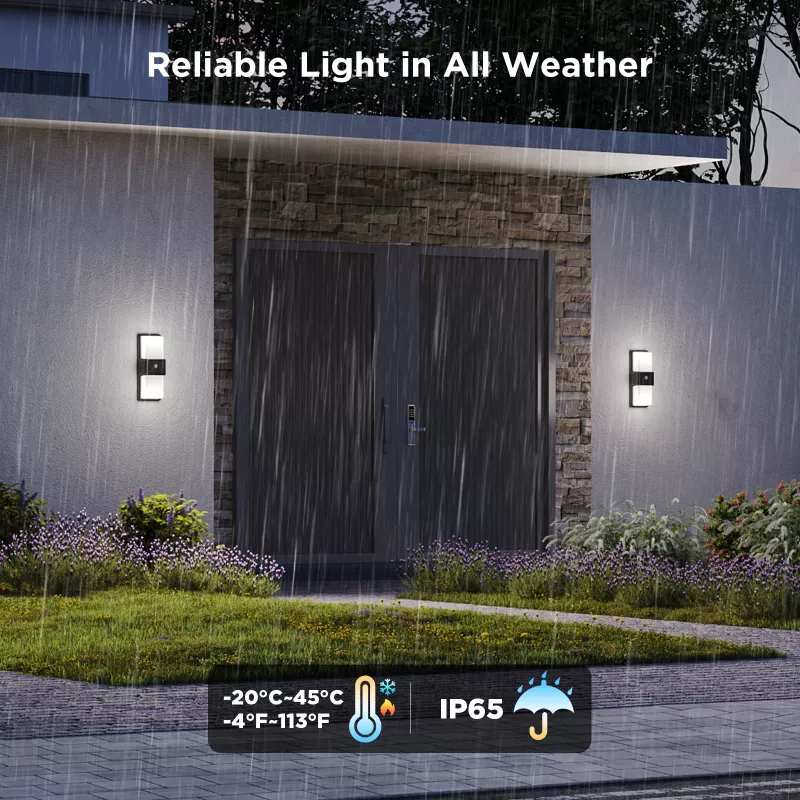 Aplique de parede exterior Govee H7078CD1 inteligente com mudança de cor RGB, controlo Wi-Fi/app