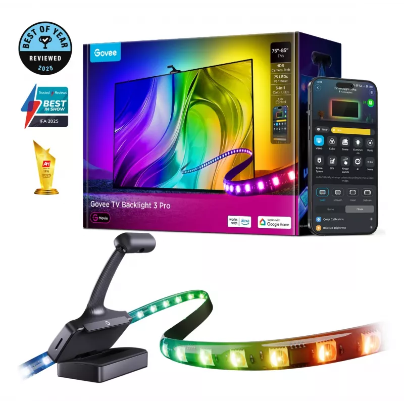 Fita LED inteligente Govee H66A1 Wi-Fi/Bluetooth 5 m preto