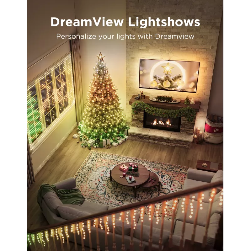 Fita de luzes de Natal LED Govee 20 m, iluminação decorativa para interior e exterior