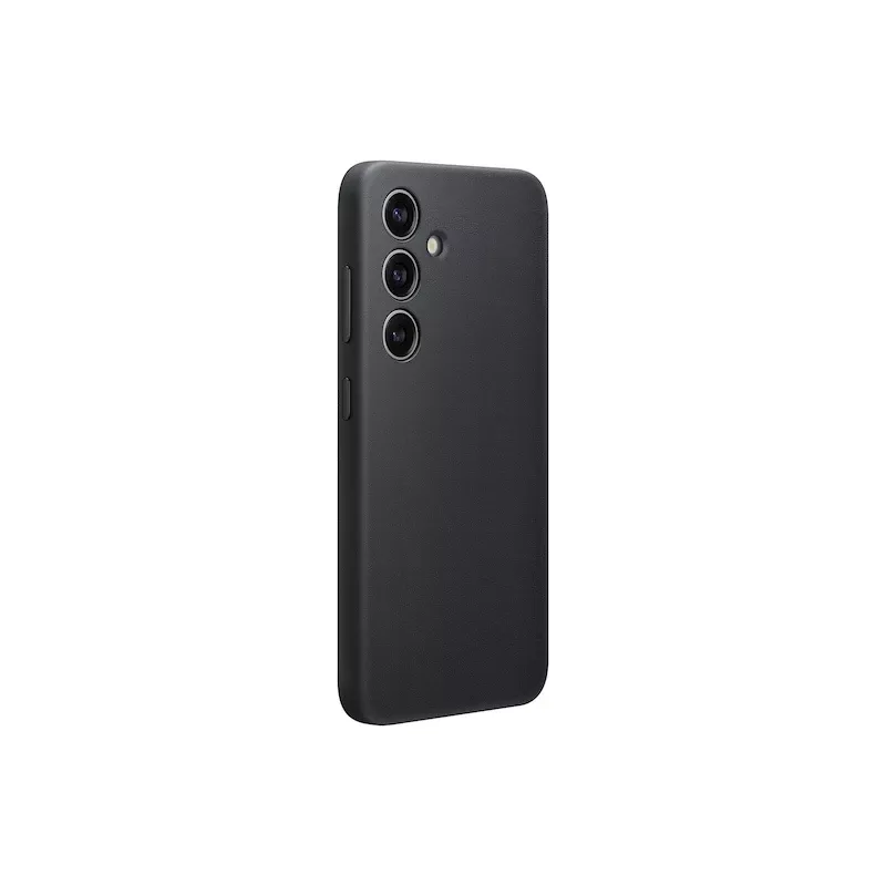 Capa para telemóvel Samsung Vegan Leather Case para Galaxy S24, pele PU, preto, para ecrã de 6,2 polegadas