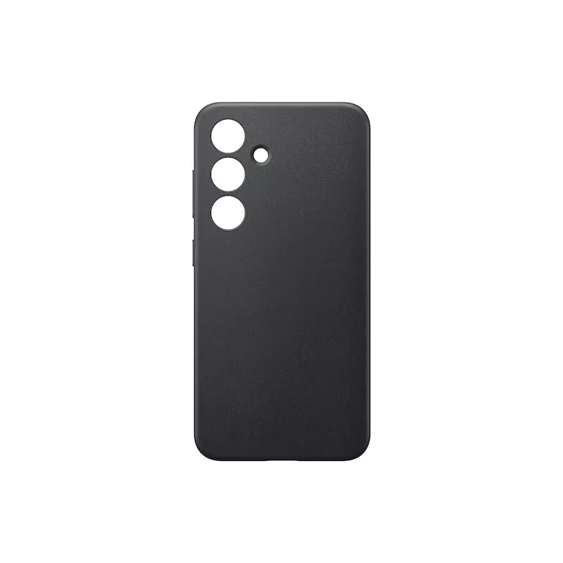 Capa para telemóvel Samsung Vegan Leather Case para Galaxy S24, pele PU, preto, para ecrã de 6,2 polegadas