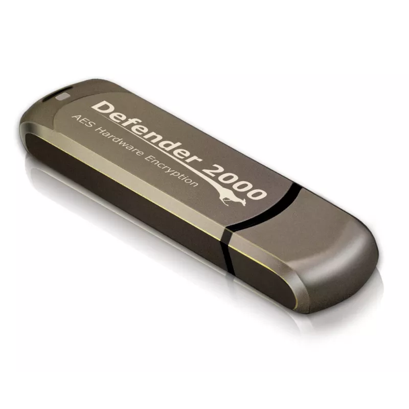 iStorage Kanguru Defender 2000 Certificado FIPS 140-2, 16 GB Pen Drive USB Type-A 2.0 Castanho