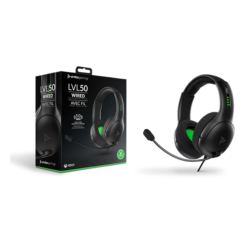 PDP LVL50 Headset Com Fio Arco de Cabeça Gaming Preto, Verde, Cinzento