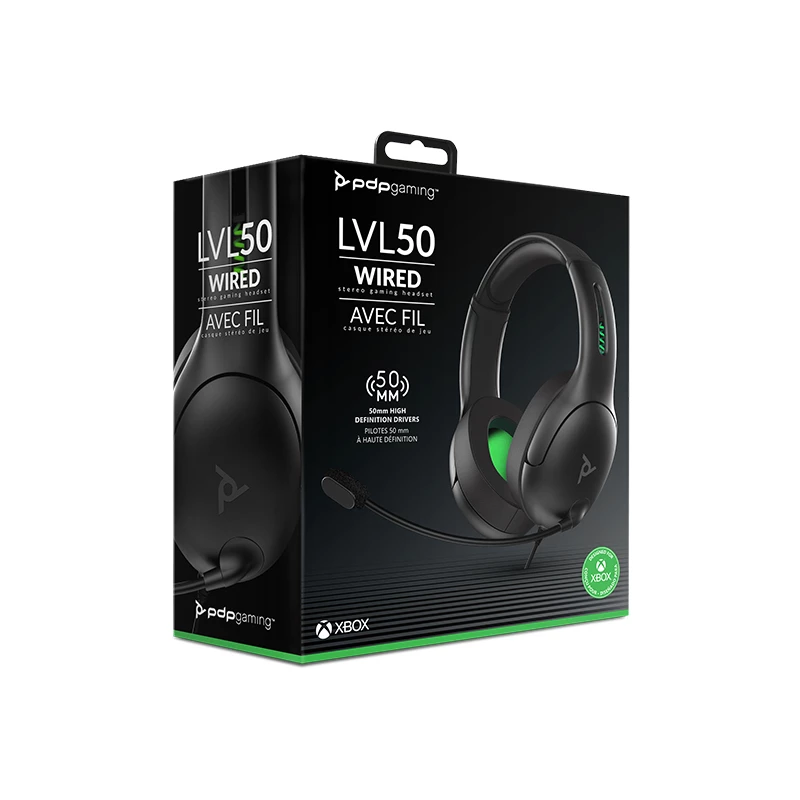 PDP LVL50 Headset Com Fio Arco de Cabeça Gaming Preto, Verde, Cinzento