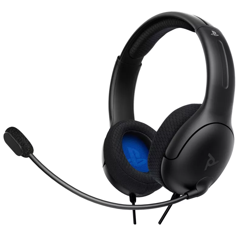 PDP LVL50 Headset Com Fio PS4 branco - Drivers de 50 mm, com fio, Com Fio, Gaming, Headset, Preto