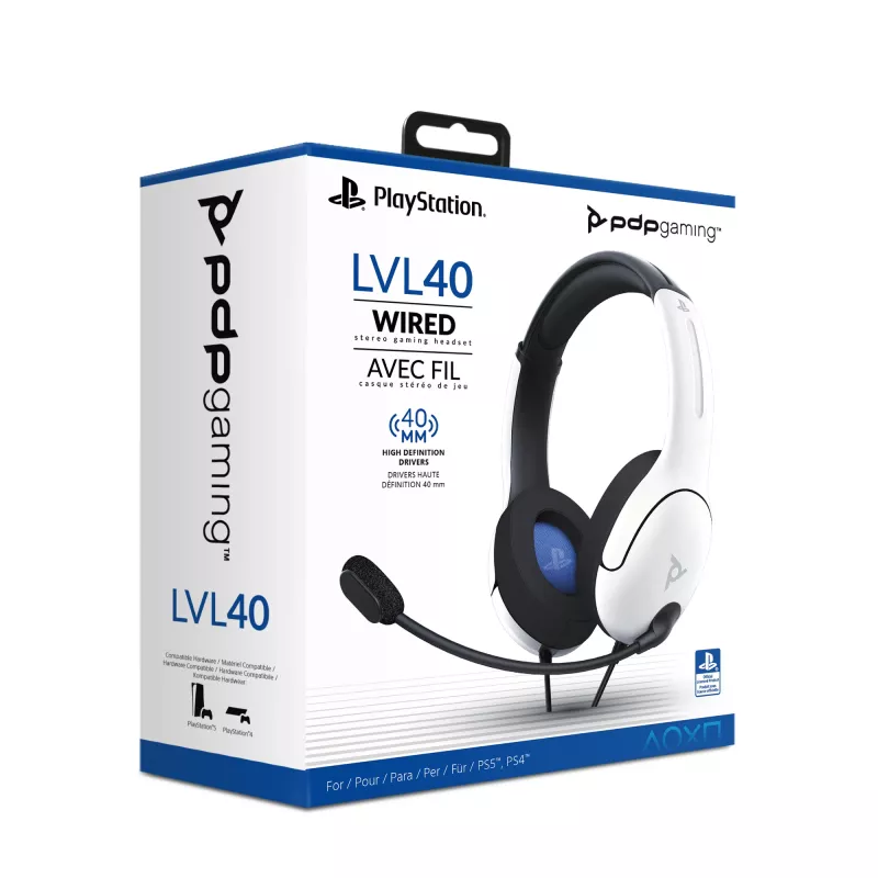 PDP LVL40 Headset Com Fio Arco de Cabeça Gaming Branco