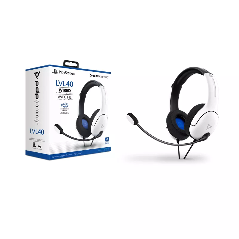 PDP LVL40 Headset Com Fio Arco de Cabeça Gaming Branco
