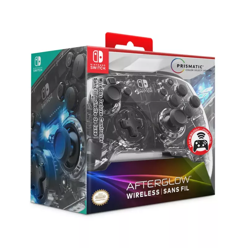 PDP Afterglow Preto, Transparente Comando Analógico / Digital Nintendo Switch, Nintendo Switch Lite, Nintendo Switch OLED