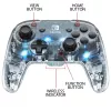 PDP Afterglow Preto, Transparente Comando Analógico / Digital Nintendo Switch, Nintendo Switch Lite, Nintendo Switch OLED