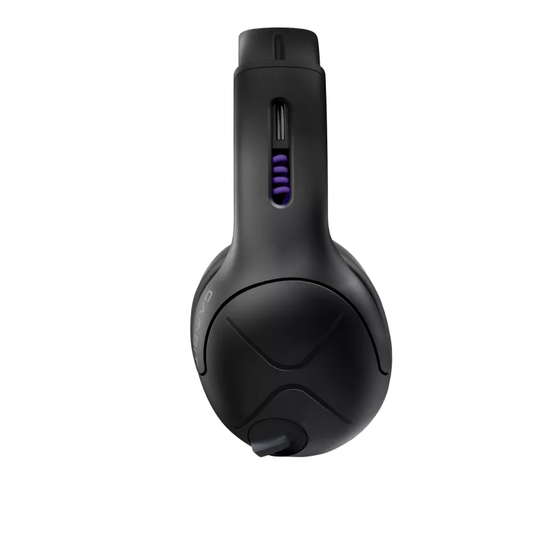 Headset VICTRIX Gambit Wireless — com fio & sem fios, 20–20000 Hz, cabo de 2 m, 301 g, preto/roxo