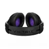 Headset VICTRIX Gambit Wireless — com fio & sem fios, 20–20000 Hz, cabo de 2 m, 301 g, preto/roxo