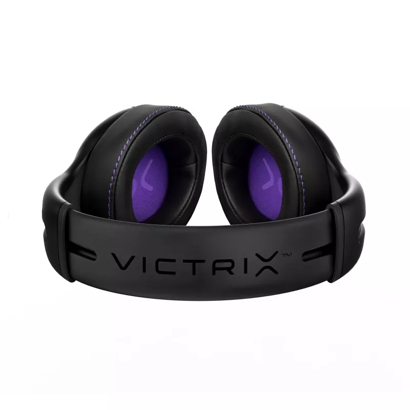 Headset VICTRIX Gambit Wireless — com fio & sem fios, 20–20000 Hz, cabo de 2 m, 301 g, preto/roxo