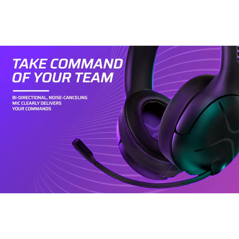 Headset VICTRIX Gambit Wireless — com fio & sem fios, 20–20000 Hz, cabo de 2 m, 301 g, preto/roxo
