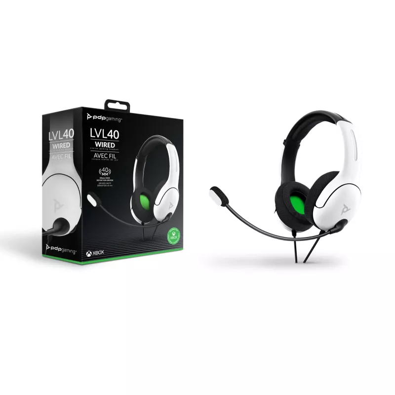 PDP LVL40 Headset Com Fio Arco de Cabeça Gaming Branco