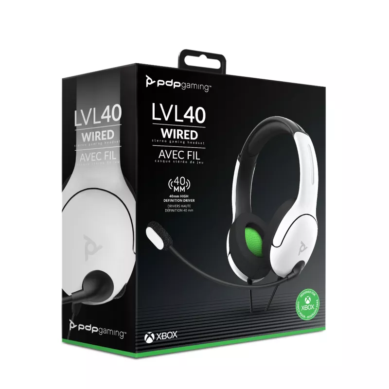 PDP LVL40 Headset Com Fio Arco de Cabeça Gaming Branco