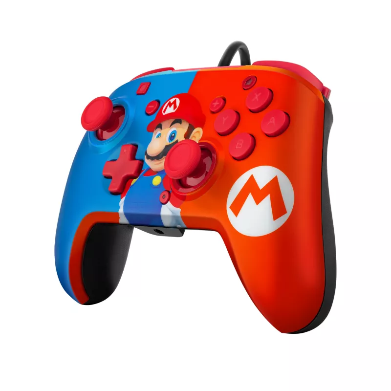 PDP REMATCH Comando Com Fio: Power Pose Mario, Comando, Nintendo Switch, Nintendo Switch OLED, D-pad, Botão Home, Analógico / Digital, Com Fio, USB