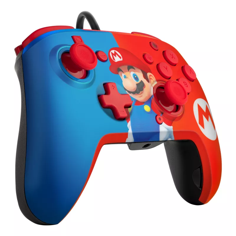 PDP REMATCH Comando Com Fio: Power Pose Mario, Comando, Nintendo Switch, Nintendo Switch OLED, D-pad, Botão Home, Analógico / Digital, Com Fio, USB