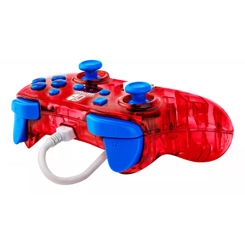 PDP Rock Candy: Mario Punch Vermelho, Comando USB Translúcido Analógico/Digital Nintendo Switch, Nintendo Switch Lite, Nintendo Switch OLED