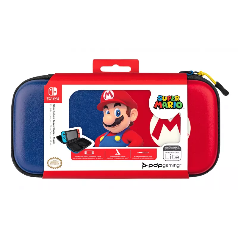 Bolsa de Transporte Rígida PDP Fina Deluxe Power Pose Mario para Nintendo – Azul/Vermelho