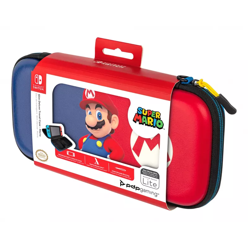 Bolsa de Transporte Rígida PDP Fina Deluxe Power Pose Mario para Nintendo – Azul/Vermelho