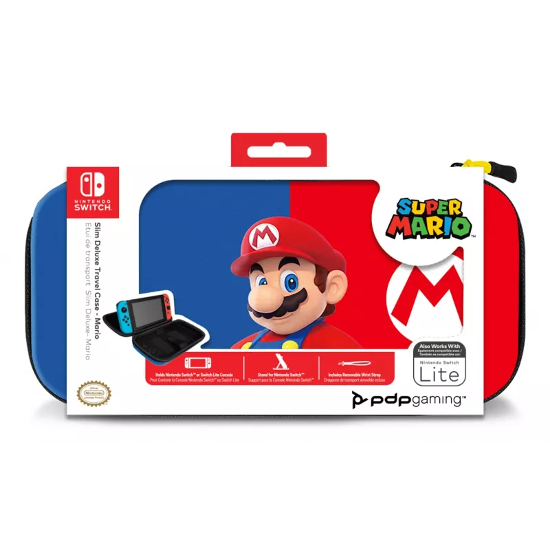 Bolsa de Transporte Rígida PDP Fina Deluxe Power Pose Mario para Nintendo – Azul/Vermelho