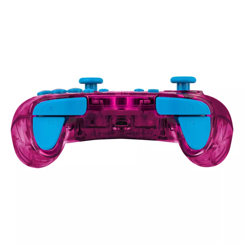 PDP Rock Candy: Bubblegum Peach Rosa, Comando USB Transparente Analógico / Digital Nintendo Switch, Nintendo Switch Lite, Nintendo Switch OLED