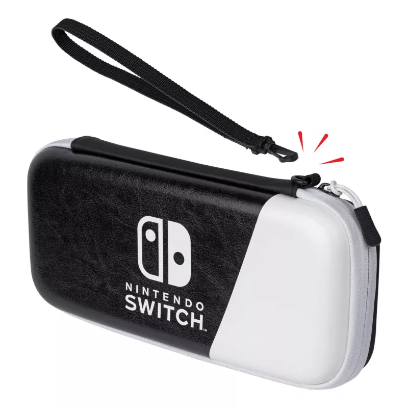 PDP Fina Deluxe: Preto & Branco Bolsa Rígida Nintendo Preto, Branco